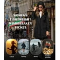 thumbnail image 3 of Rosvigor Womens Lightweight Jackets Windbreaker Jackets Woman Long Waterproof Hooded Raincoat with Pockets, 3 of 5