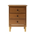 thumbnail image 4 of Modern Style 3-Drawer Solid Wood Nightstand - Caramel Finish, 4 of 5