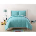 thumbnail image 1 of Laura Hart Enfants Solide Turquoise et Gris Réversible 3 Pièces Complet/Grand Couette Ensemble, 1 of 9