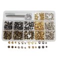 thumbnail image 1 of Coofit 180 Ensembles de Rivets en Cuir Boutons de Rivets en Métal Rivets à Double Capuchon avec Outils de Fixation, 1 of 10