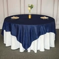 thumbnail image 2 of BalsaCircle 90" x 90" Navy Blue Metallic Crinkled Taffeta Square Table Overlay Party Tablecloth, 2 of 8