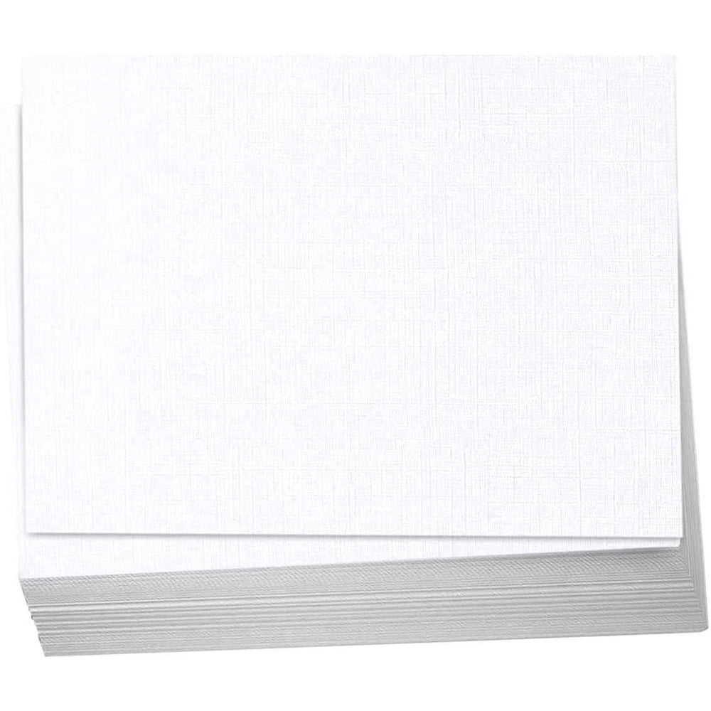 Hamilco 5x7 White Linen Cardstock Paper Blank Index Cards Flat Card