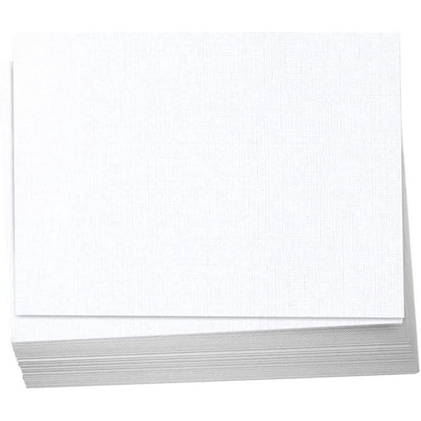 Hamilco 5x7 White Linen Cardstock Paper Blank Index Cards Flat Card