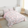 thumbnail image 3 of Homewish Chic Flowers Full Size Comforter Sets 3-Piece for Teens Boys Girls,Spring Garden Bedding Comforter Set,Red Floral Blossoms Lightweight Bedding Sets,Lightweight Room Decor,Reversible, 3 of 8