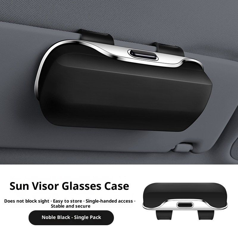 Sunglass Holder for Car Visor Clip, Car Visor Glasses Case, Vehicle Visor Accessories Organizer Box, Car Sunglass Holder Suitable for Truck, SUV and Sedan to Place Glasses (black)