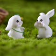 thumbnail image 5 of Figurine de Lapin Wharick Dessin Animé Réaliste Robuste Animal Mignon Lapin Miniature en Résine pour Maison de Poupée, 5 of 5
