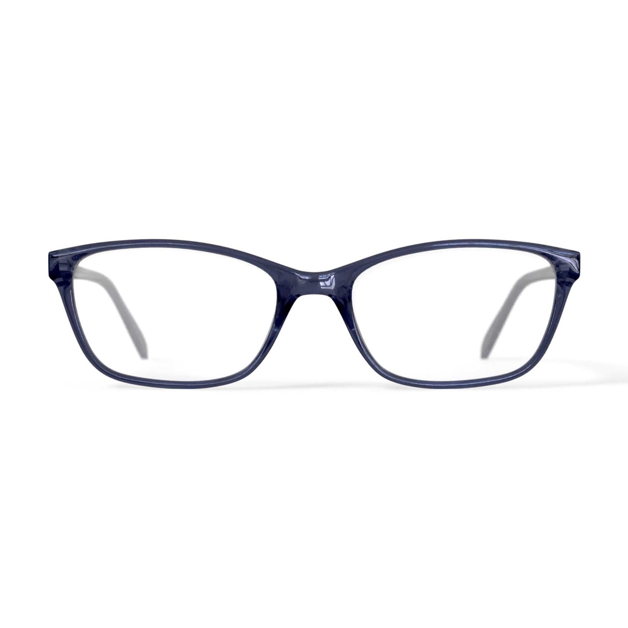 EV1 Ellen DeGeneres Women's Zinnia Rectangular Prescription Eyeglasses with Case, Blue Crystal