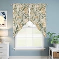 thumbnail image 6 of Sage Green Yellow Botanical Kitchen Window Curtains, Swag Curtains Valance for Bedroom Living Room Bathroom, Spring Summer Vintage Rod Pocket Window Treatment Curtain Block Drapes 2 Panels 36"x45", 6 of 9