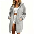 thumbnail image 2 of NominalSnug Zip up Long Hoodies for Women Comfy Jackets Fall Hooded Tunic Sweatshirts with Pockets, 2 of 8