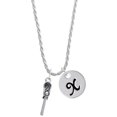 thumbnail image 1 of Delight Jewelry Silvertone 3-D Lacrosse Stick and Ball Silvertone Script Initial Disc - X - Charm Necklace, 20"+3", 1 of 1