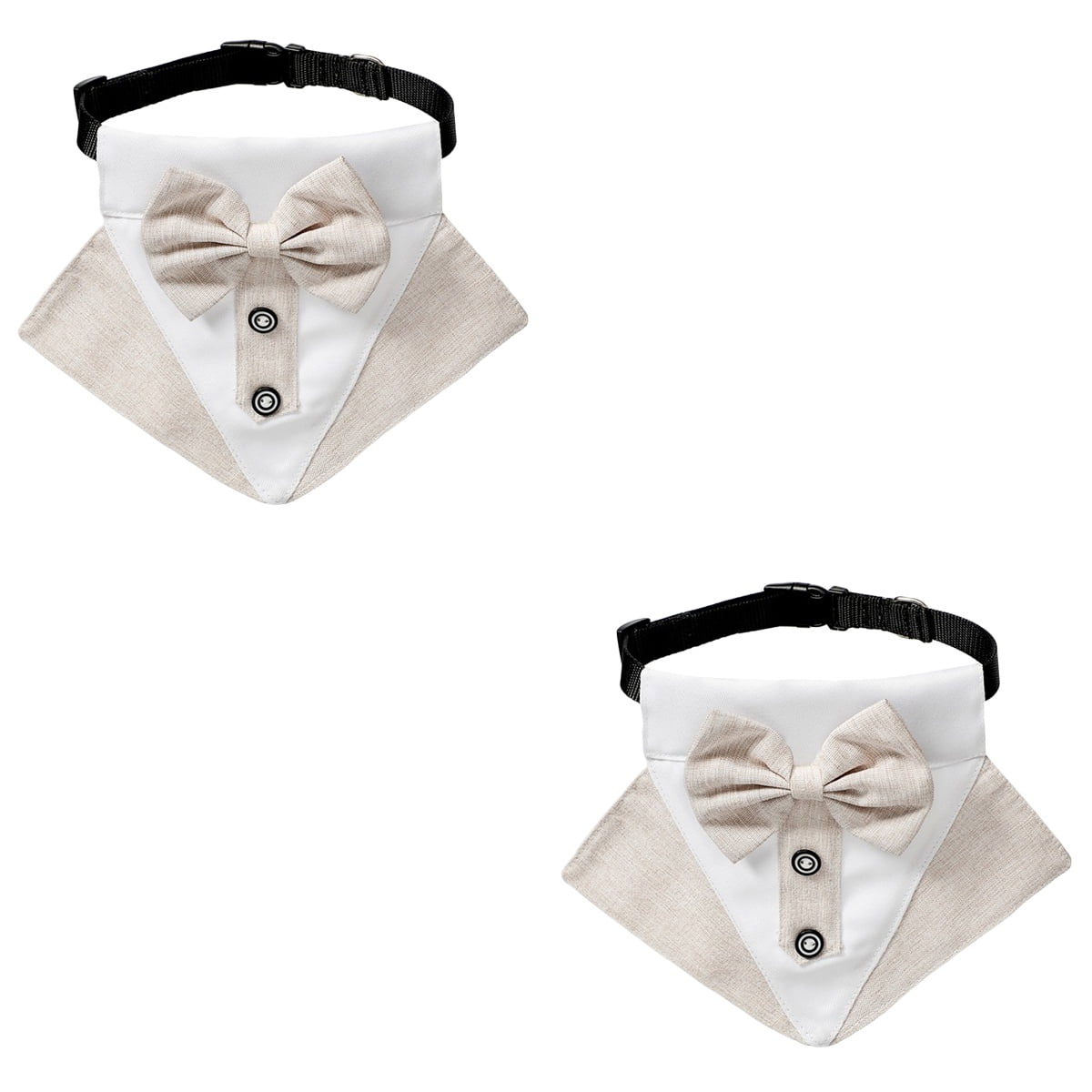 OATIPHO Pet Bow Tie Khaki Elegant Design Handmade Durable for Any Occasion 2Pcs