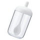 thumbnail image 1 of GOOHOCHY Frascos transparentes, tarros redondos para almacenamiento de especias, recipiente de azúcar de cocina con tapa de vidrio con cuchara para cocina (blanco), 1 of 7