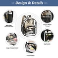 thumbnail image 5 of Large Clear PVC Backpack Heavy Duty See Through Backpack for Adults Work Travel, Leopard Bow Printed 12L, 5 of 8