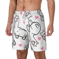 thumbnail image 2 of Uemuo Alpacas and Hearts Pattern Mens Swim Trunks Quick Dry Board Shorts with Mesh Lining, Stretch Beach Shorts Quick Dry No-Chafing Board Shorts-X-Large, 2 of 9