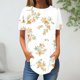 thumbnail image 1 of Fiudx Liquidación de Ahorros de Verano Top Suelto con Cuello Redondo y Estampado de Moda Informal de Verano para Mujer, 1 of 3
