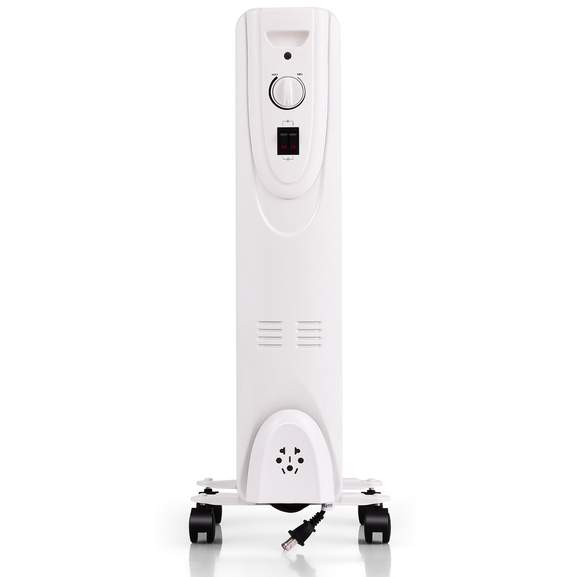Gymax 1500W Portable Oil Filled Radiator Space Heater w/ Wheels Adjustable  Thermostat - Walmart.com