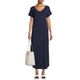 thumbnail image 5 of Time and Tru Women's Maxi Dress with Short Sleeves, 5 of 5