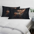 thumbnail image 4 of Christmas Deer, Pillow Covers 16"x24", Forest Xmas Aesthetics Starry Elk Soft Brushed Microfiber Breathable Throw Pillow Covers, Decorative Pillowcase with Zipper for Couch Sofa Bedroom Living Room, 4 of 9
