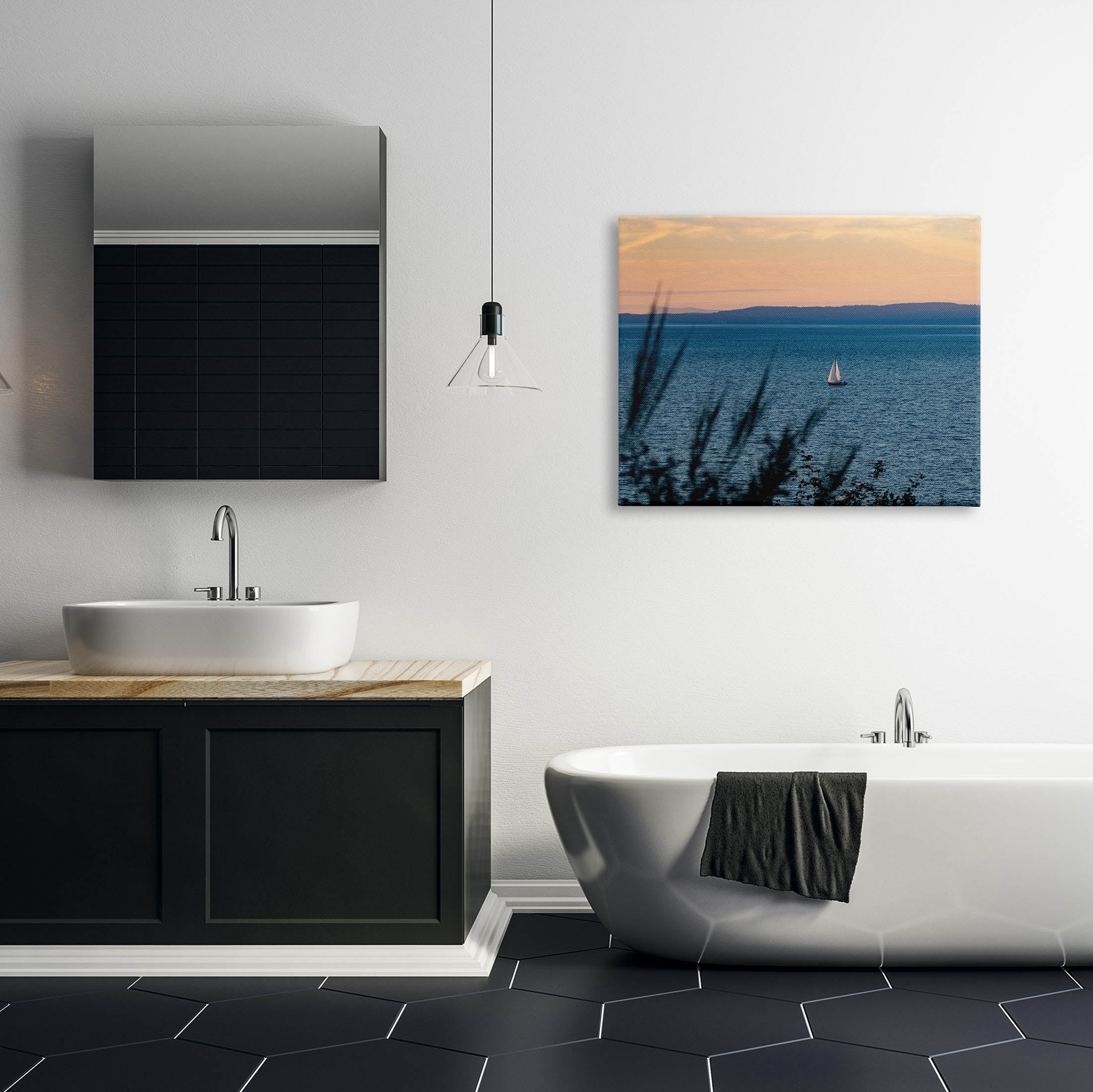 Stupell Industries Sailboat at Sunrise Horizon Photograph Gallery Wrapped Canvas Print Wall Art, Design by Lil' Rue