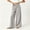 #0399-Beige, variant on Womens Summer High Waist Side Drawstring Wide Leg Pants with Pockets Loose Casual Linen Feel Trousers Bottoms for Daily Beach