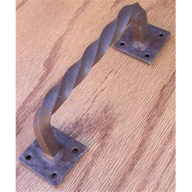 Agave Ironworks PU010-04 Twisted Bar Square Back Door Pull Dark Bronze