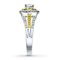 thumbnail image 3 of 1 Carat Princess cut Diamond and Citrine Engagement Ring in White Gold, 3 of 3