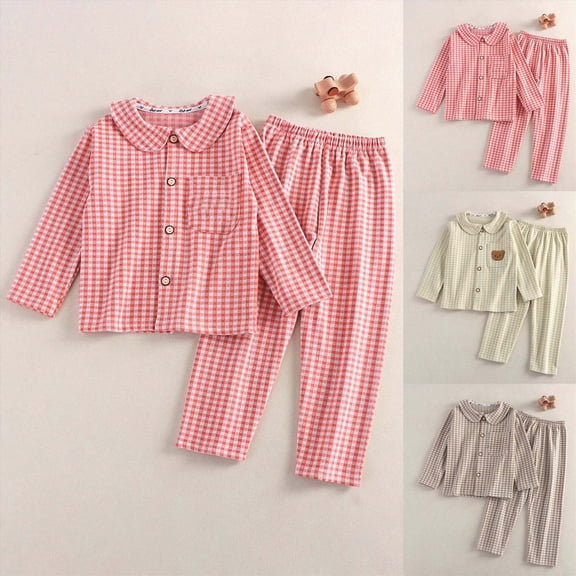Organic Cotton Baby Long Sleeve Pajama Sets, Toddler Boy Girl 2 Piece Sleepwear,6-12 Months 12-24 Months 2t 3t 4t 5t 6t 7t 8t 9t Children Beige 18-24 Months