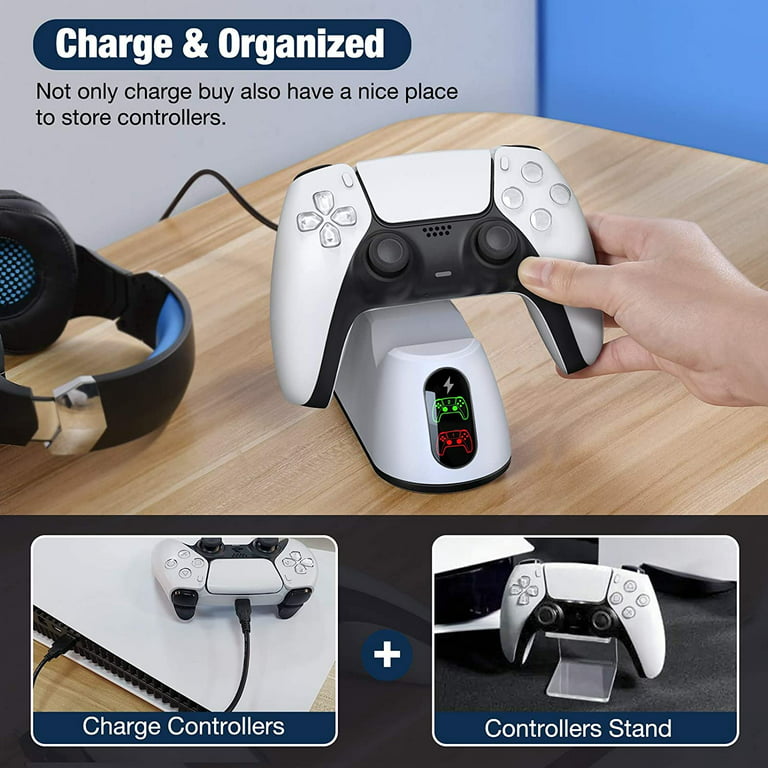 Wasserstein Charging Station for Sony Playstation 5 DualSense Controller -  Make Your PS5 Gaming Experience More Convenient (White)  PS5DualChargerWhtUSA - The Home Depot