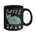 thumbnail image 2 of Cat Lovers Gifts , Cats & Tats - Black Coffee Mug Porcelain Tea Cup 11 oz, 2 of 2