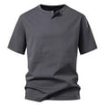 thumbnail image 3 of TAGOLD Mens Summer Short Sleeve Round-Neck Blouses & Shirts Solid Color Fitness Sports Casual Top, 3 of 5