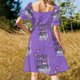 thumbnail image 4 of Vestido de manga corta de Pixel PC inspirado en de los años 90 vestidos de cóctel vestidos de verano traje de mujer de verano, 4 of 7