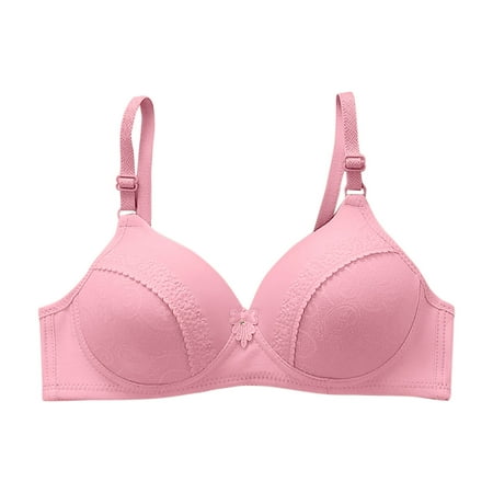 

NECHOLOGY Womens Thin No Steel Ring Underwear Small Bra Cup Comfortable Push Up Bra Small Sports Bra Underwear Pink 75A