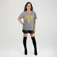 thumbnail image 3 of Women's Gameday Couture  Gray Columbus Crew Relaxed Iconic Edge Rhinestone V-Neck T-Shirt, 3 of 7
