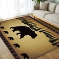 thumbnail image 4 of 6x9Ft Area Rugs Black Bear Non-Skid Rubber Backing Large Rectangle Rugs - Living Room Bedroom Home Office, Vintage Animals Farmhouse Pine Brown Forest Indoor Floor Mat Carpets Washable Rug, 4 of 9