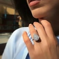 thumbnail image 2 of SOLITAIRE JEWELS 0.75CT Pear Cut Double Halo Style Moissanite Engagement Ring for Women Solid 14k White Gold, 14k White Gold Solitaire Ring, 2 of 7