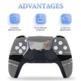 thumbnail image 4 of Black And White Stripes White Cat PS5/PS5 Slim Digital Disc Skin Sticker For Console And Controller Skins, 4 of 7