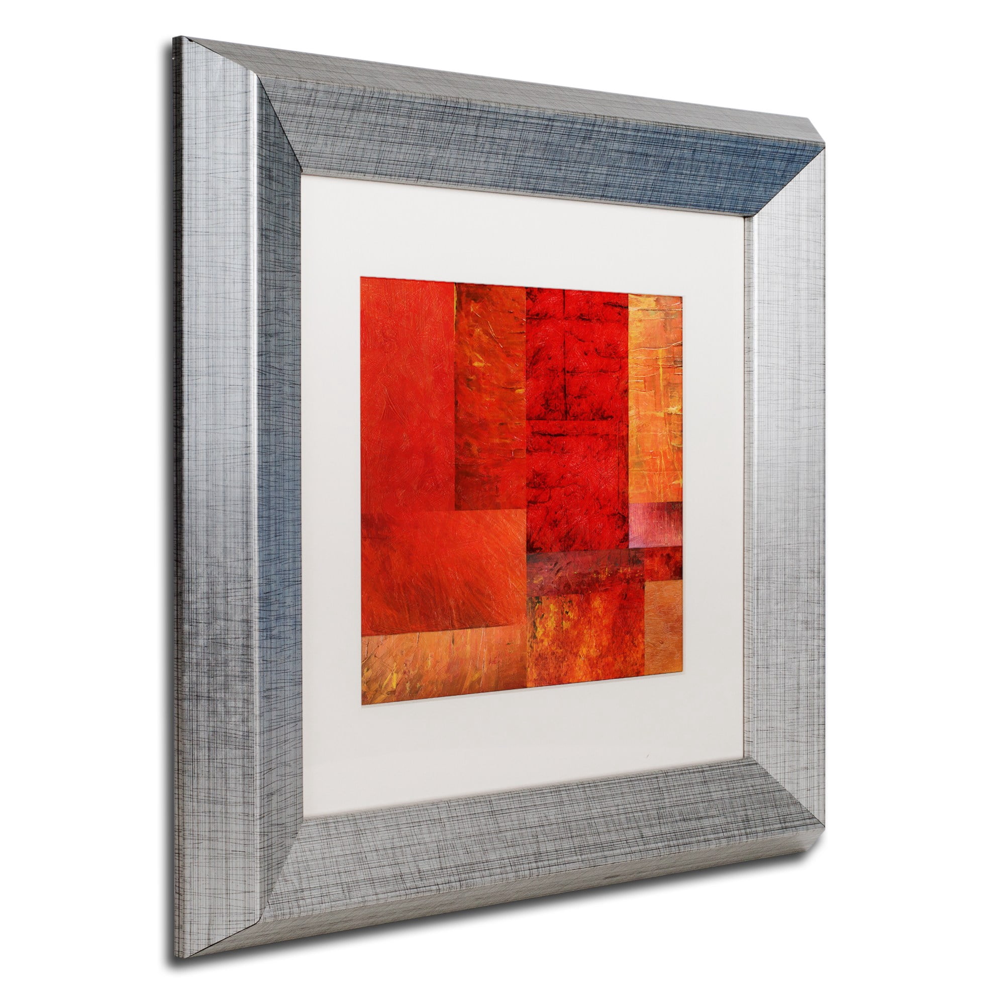 Trademark Fine Art "Essence of Red" Canvas Art by Michelle Calkins, White Matte, Silver Frame
