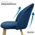 thumbnail image 3 of Set de Sillas Velvet Gaon Terciopelo para Comedor Azul Eléctrico 2 Piezas, 3 of 9