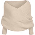 thumbnail image 4 of EDFBUYKRS Female Sweaters Two Way Zip Up Hoodie Sweater, Lightweight, Women's Fall Sweater One Size, 4 of 4