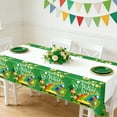thumbnail image 4 of Kumdkd St. Patrick's Day Tablecloth 54x108ines, Waterproof Plastic Party Table Cover for Holiday Decor, Shamrock Themed Indoor Outdoor Use, Fits 8-10 People, Green White Gold, 4 of 5