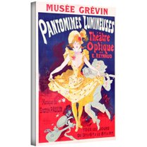 ArtWall Jules Cheret ": Poster Advertising "Pantomimes Lumineuses, Theatre Optique De E. Reynaud'" Gallery-Wrapped Canvas