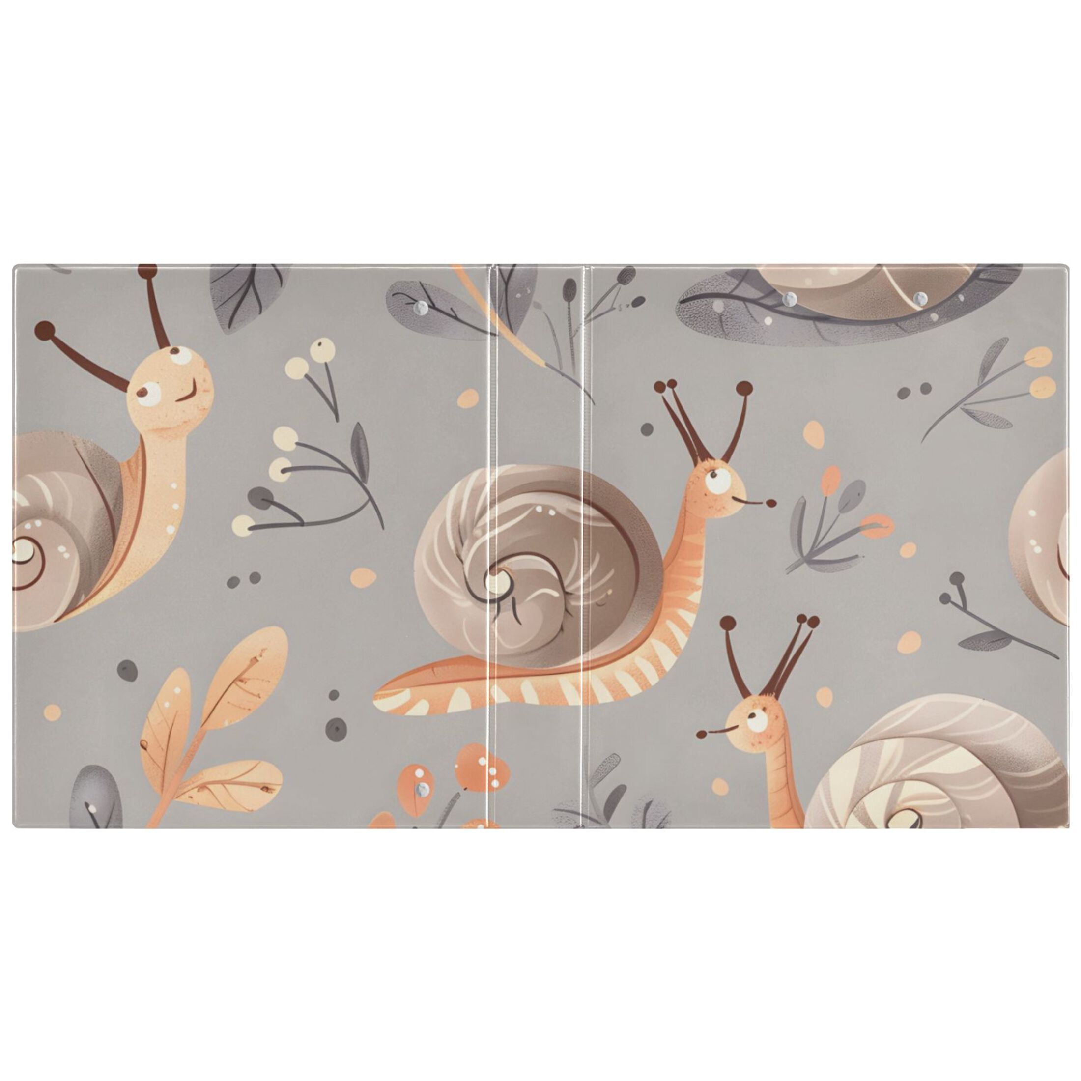 Snails Leaves 3 Ring Binders 1.5 inch Hardcover File Folders with Interior Pockets A4 Size Organizer for School Office Hospital