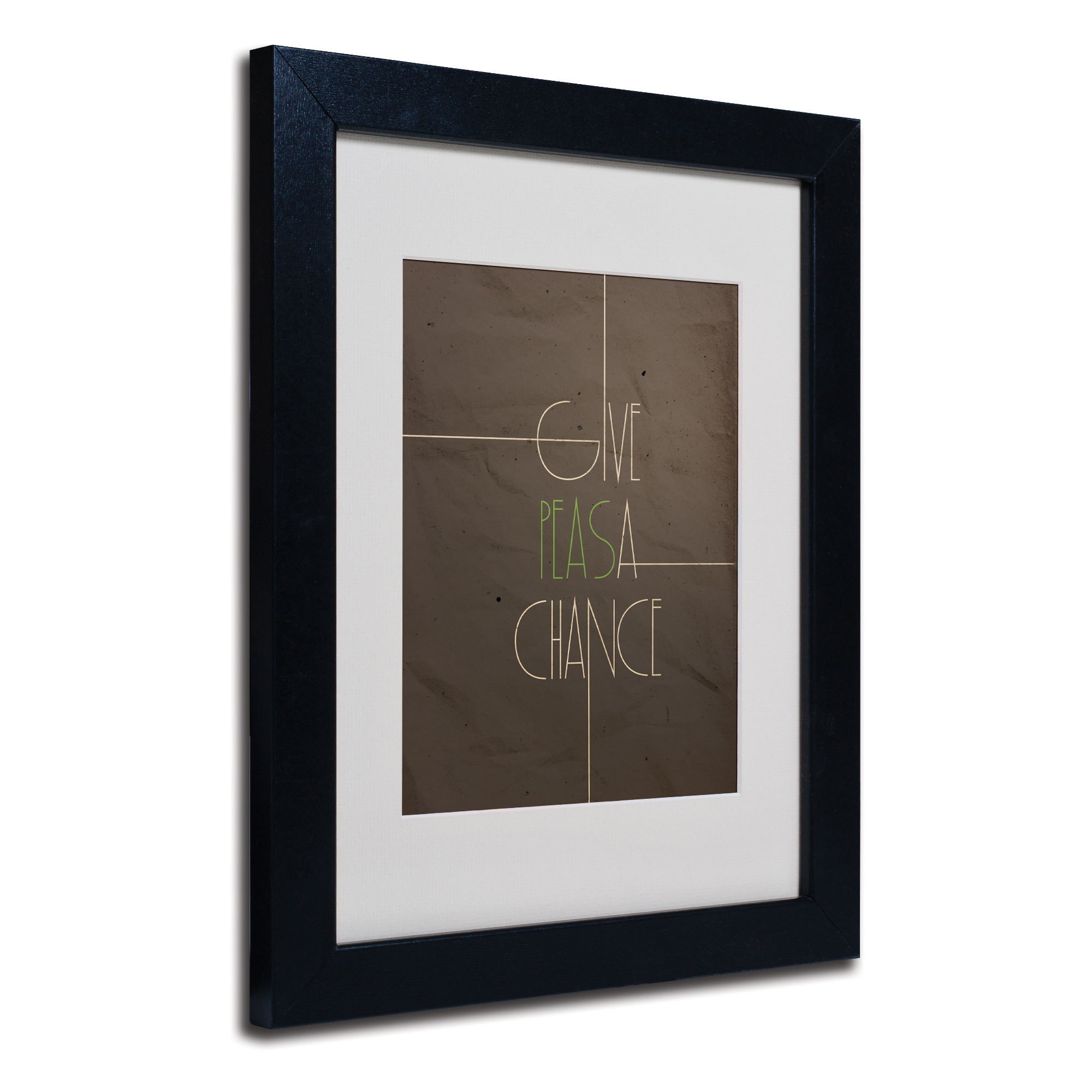 Trademark Fine Art "Give Peas a Chance" Canvas Art by Megan Romo, Black Frame