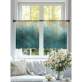 thumbnail image 4 of Abstract Turquoise Gold Sheer Curtains for Living Room Bedroom Modern Minimalist Art Sheer Curtains 45 Inch Long 2 Panels Set Light Filtering Curtain Window Treatments Drapes for Dining Room, 4 of 6