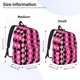 thumbnail image 2 of Balery pink and black argyle Mochila Clásica Impresa Básica para Viaje, Mochila Escolar Resistente al Agua, Mochila de Lona con Correas Ajustables-Medium, 2 of 5