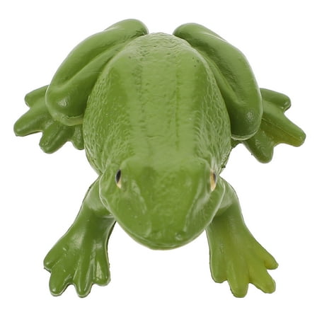 Toyvian 1Pc Realistic Olive Green Frog Figurine Plastic Animal Model for Decoration
