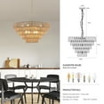 thumbnail image 6 of Jopath 24" Modern 5-Layer Woven Hemp Rope Chandelier, Boho Style Pendant Light, Elegant Hanging Light Fixture for Living Room, Dining Room, Bedroom (No Bulbs), 6 of 8