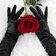thumbnail image 4 of Guantes largos para mujer Allegra K de los años 20 Manoplas de dedo completo Negro brillante One Size, 4 of 5