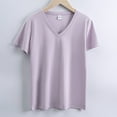 thumbnail image 6 of FLMEI Womens T Shirts Tees Female Short Sleeve V Neck Loose Summer Tees Basic Tunic Tops S-XXXL, 6 of 9