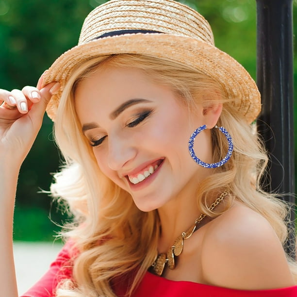 pimelu Clearance Jewelry Fashion Fashion Personality Alloy Diamond Earrings Simples Fashion Earrings Summer Clearance Christmas Gifts Canada Day